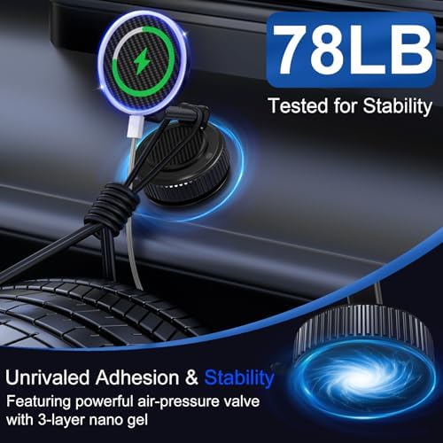 Revolutionary 15 W Magnetic Car Charger Holder – Cutting-Edge 360° Suction Mount for Effortless Wireless Charging, Ideal for i Phone & Android with Superior Mag Safe Compatibility – Compact, Portable, and Unrivaled Stability for All Surfaces