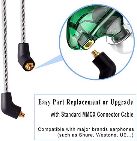 BASN Professional In-Ear Monitor Headphones with Detachable MMCX Earbuds – Dual Dynamic Drivers for Musicians | Noise-Isolating Audio Experience in Stylish Blue | Versatile Compatibility for Studio and Stage Use