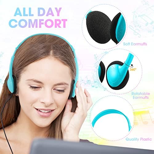 Chumia 50-Piece Classroom Over-Ear Headphones Set – Stylish Dark Blue Adjustable Earphones for Kids, Teens & Adults – Ideal for Enhancing Online Learning, Group Collaboration & Device Compatibility