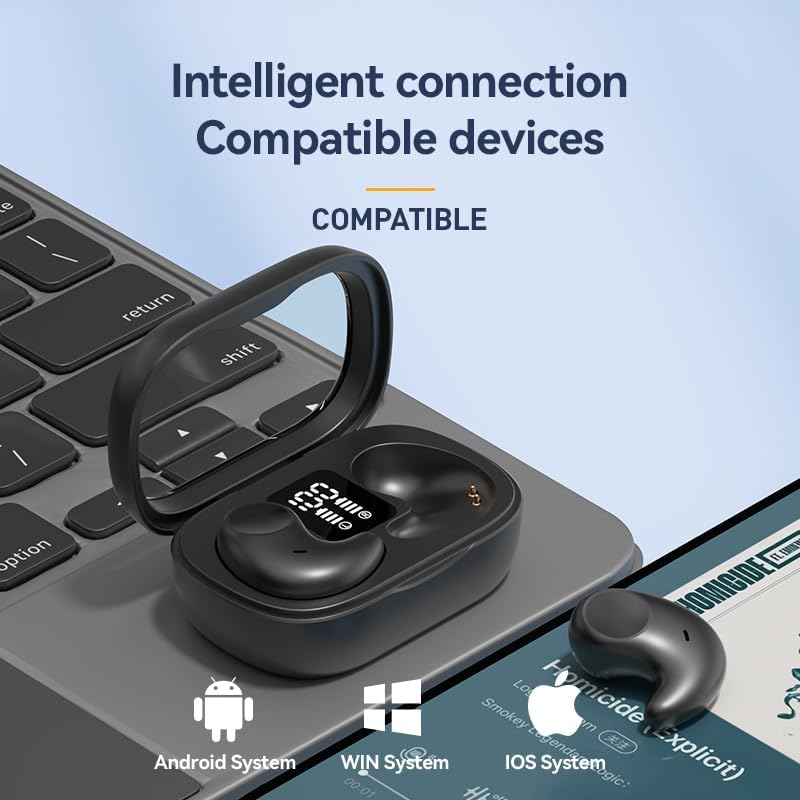 Revolutionary Bluetooth 5.4 Sleep Earbuds – Ergonomic Wireless Noise-Cancelling Headphones for Side Sleepers with Small Ear Canals – Discreet In-Ear Design for Ultimate Comfort and Serenity – Perfect for Sleep, Meditation, and Hands-Free Calls – Ideal for Samsung/Android Users – Long Battery Life for Continuous Enjoyment