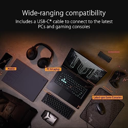 ASUS TUF Gaming A1 External M.2 NVMe SATA PCIe SSD Enclosure – Ultra-Fast USB-C Storage Solution with M.2 Q-Latch, IP68 Waterproof & Dustproof Design, Perfect for PS5 and Xbox Gamers, Enhanced Drop Resistance, Sleek Black Finish for Optimal Performance and Reliability