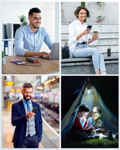 High-Capacity 30000 m Ah Portable Charger Power Bank with 22.5 W USB-C Fast Charging, PD & QC4.0 Compatibility, Triple Output Ports, Dual Input Options, and Built-In Flashlight – Ideal External Battery Pack for i Phone, Samsung Galaxy, i Pad, and More