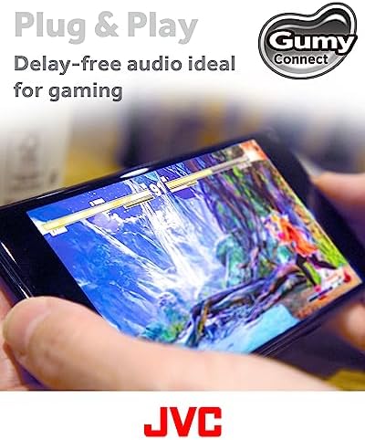 JVC Gumy Connect USB-C Wired Earbuds – Delay-Free Audio for Gaming & Videos, Built-in DAC for Enhanced Sound Quality, 9.2 mm Neodymium Drivers for Rich Bass, Comfortable Fit for Long Listening Sessions – HAFR9 UCB (Black) – Elevate Your Audio Experience with Superior Clarity and Compatibility