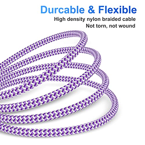 Ultimate i Phone Charger Cord Set – 4 Pack (1.5/3/6/6 FT) | MFi Certified Lightning Cables for Fast Charging | Compatible with i Phone 13, 12 Pro Max, Mini, 11 Pro, XS, XR, X, 8, 7 Plus, 6 s, 6 SE (2020), i Pad, i Pod | Durable Nylon Braided Design for Tangle-Free Convenience | Elevate Your Charging Experience with Enhanced Compatibility and Speed