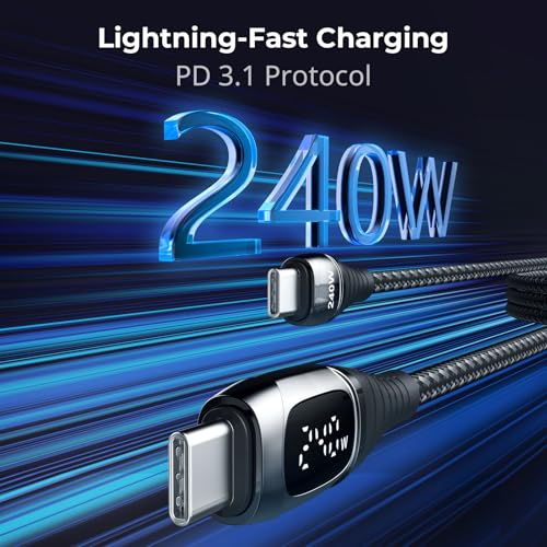 SMALLRIG 240W USB C to USB C Cable (3.28ft), PD 3.1 240W Fast Charging Cable Cord GaN Charger 4747/4751, V Mount Battery, for iPhone 16, for Samsung S23, for MacBook Pro – 4908 – Enhanced Compatibility and Speed
