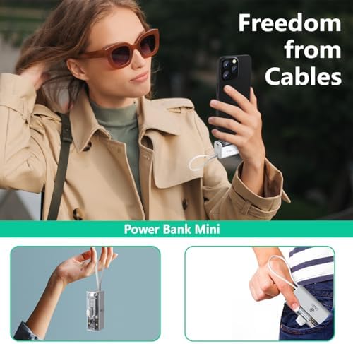 ONES 5000 m Ah Compact Fast Charging Power Bank – Lightweight Portable Charger with Smart Display & LED Lights – Ideal Travel Essential for i Phone 8/7/11/12/13/14/15/16 & USB-C Devices – Stay Powered Anywhere, Anytime
