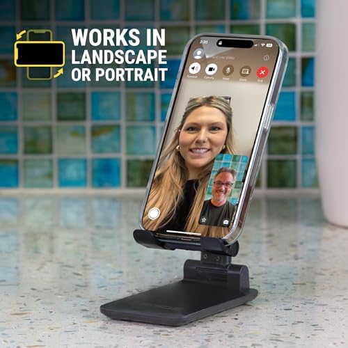 Scosche SUFMPS-SP Universal Cell Phone Stand and Holder with Non-Slip Cradle, Foldable, Adjustable Non-Magnetic Mount for Home Office Desk or Travel Compatible with iPhone, Tablet and All Devices – Enhanced Compatibility and Speed