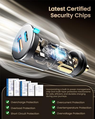 Ultimate 100 W USB-C Car Charger by Essager – Fast Dual-Port Adapter with PD3.0, PPS, QC3.0 for i Phone 16/15/14/13 Pro Max, Samsung Galaxy, i Pad & Mac Book – All-Metal Design for Enhanced Durability & Universal Compatibility on the Go