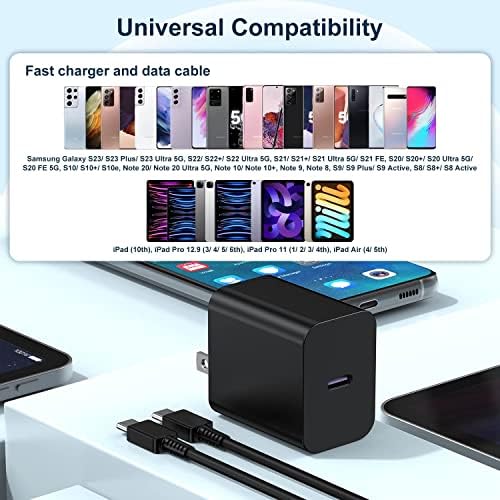 Dual Pack 45 W Super Fast Charger with 10 ft Type C Cable for Samsung Galaxy Devices – Quick Charge Solution for S25, S24 Ultra, S23+, S22+ & More – Portable, Durable & Reliable Android Power Adapter