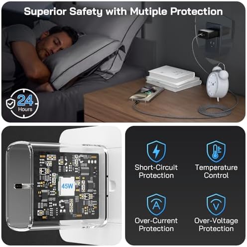 45 W USB-C Super Fast Charger for Samsung Galaxy Devices – Dual Pack with 6.6 ft Cable, Enhanced PPS/PD Wall Adapter for S25, S24, S23 Ultra, S22 Plus, and Galaxy Tab 8 – Ultimate Fast Charging Solution for Smartphones and Tablets