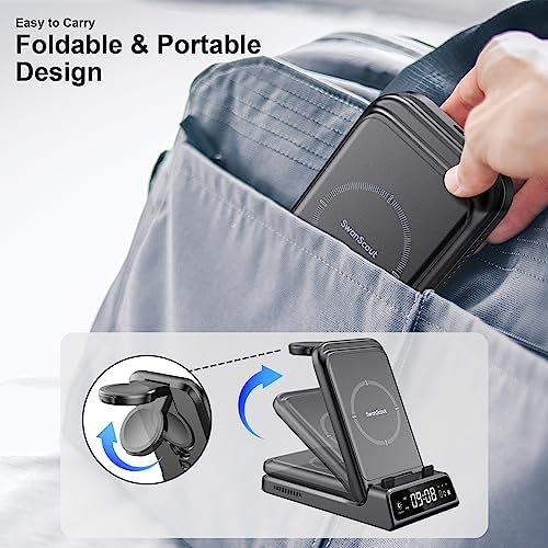 3-in-1 Wireless Charger Stand for Pixel Watch 3/2 and Google Pixel Devices – Fast Charging Station for Pixel 9 a/9 Pro/9/8/7/6/5/4 & Pixel Buds Pro/2 – Sleek, Efficient Design for Modern Tech Users – Enhanced Compatibility for Streamlined Charging Experience