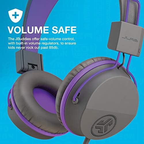 Experience Superior Sound with JLab JBuddies Studio On-Ear Kids Headphones – Safe Volume Limiter, Adjustable & Folding Design, Noise Isolation, Built-in Mic for Toddler Audio Enjoyment (Graphite/Blue) – Perfect for Home, School, and Travel