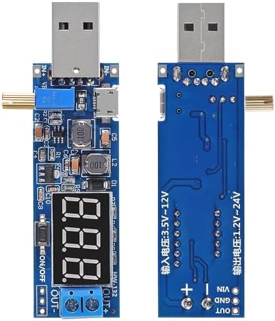 Versatile 6-Piece USB DC-DC Adjustable Power Supply Module – Efficient Step Up/Down Voltage Converter (1.2 V to 24 V) with Enhanced Compatibility for 3.5 V to 12 V Inputs – Optimal Boost Buck Converter for Electronics Projects and DIY Applications