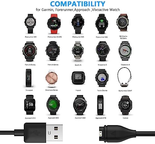 Garmin Smart Watch Fast Wall Charger – Ultra-Fast USB Charging Cable for Fenix 7, Vivoactive 4, Instinct 2, and Venu Series – Compact & Durable Accessory for Active Lifestyles, Ensuring Continuous Power and Enhanced Compatibility