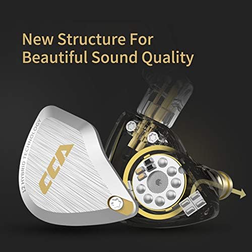 Elevate Your Sound Experience with CCA C12 Hybrid IEM Earphones – 5 Balanced Armature & 1 Dynamic Driver Design for Audiophiles, Musicians, and DJs – Superior Noise Isolation, Enhanced Compatibility, and Ergonomic Comfort for Extended Use