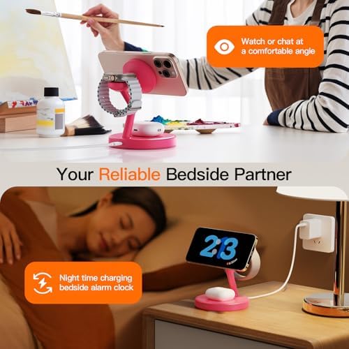 2025 US Edition 3-in-1 Wireless Charging Station for Apple: High-Speed 15 W Mag-Safe Charger Dock for i Phone 16/15/14/13/12, Air Pods, and Apple Watch – Superior Compatibility and Fast Charging Solution