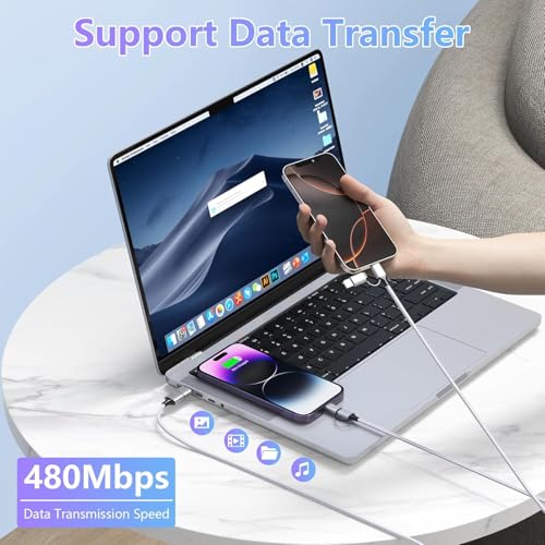 16 FT 4-in-1 USB C Charging Cable – Fast 60 W Lightning, Type C & USB A Compatibility for i Phone 15/14/13/12, Mac Book, i Pad & Samsung – Ultimate Versatile Charging & Data Transfer Solution for On-the-Go Power Users