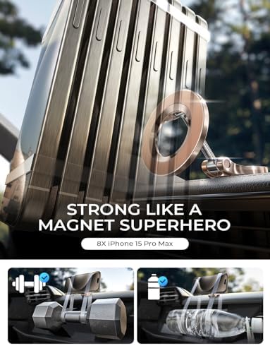 LISEN Premium Rose Gold Magnetic Car Dashboard Phone Holder for i Phone 16 Pro Max – Superior Magsafe Mount for Hands-Free Navigation & 360-Degree Viewing, Perfect Accessory for Tech Lovers and Daily Commuters
