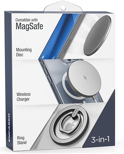 Elevate Your i Phone Experience: Encased 3-Piece Mag Safe Accessory Set – High-Speed Wireless Charger, Sleek Magnetic Phone Mount, and Ergonomic Ring Grip Holder for Ultimate Convenience and Style