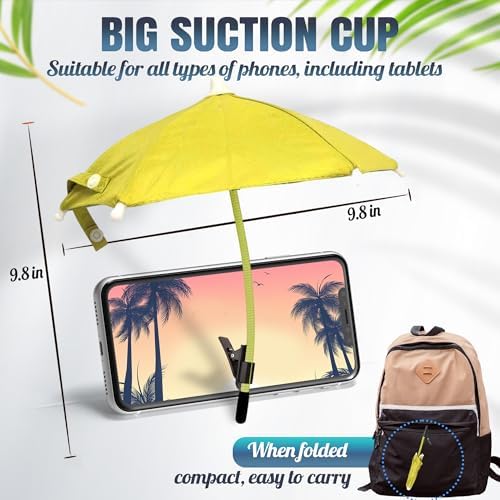 Smartphone Sunshade – Clip-On UV Protection Umbrella for Phones, Universal Fit Outdoor Accessory, Lightweight & Portable Sun Shield in Bright Yellow – Enhance Comfort & Visibility on Sunny Days