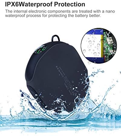 Rugged 10000 m Ah Waterproof Power Bank – High-Speed Outdoor Charger with Built-in Compass and Flashlight for Ultimate Adventure Readiness – Compatible with i Phone, Android, i Pad, Galaxy Devices – Perfect for Hiking, Camping, and Travel