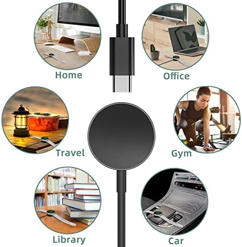 Dual Pack Galaxy Watch Charger: Premium USB C Wireless Charging Dock for Samsung Galaxy Watch 7/6 Classic/6/5/5 Pro – Sleek Aluminum Alloy Design, Fast Charging Capability, 3.3 FT Cable Ideal for Home and Travel Use