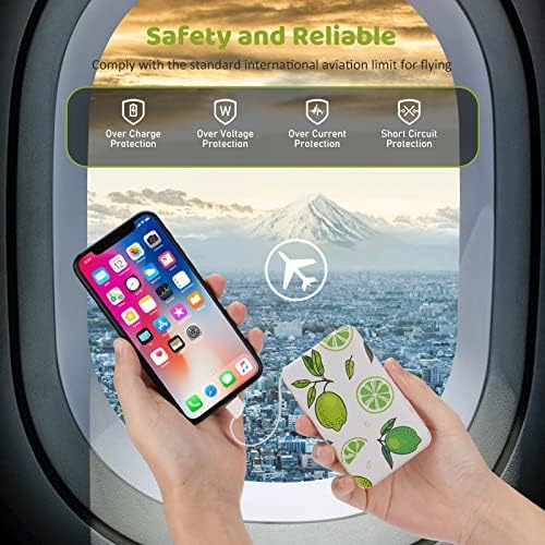 Ultra-Slim 6000 m Ah Portable Charger with Built-in Cables – Lightweight Fast Charging Power Bank for i Phone, Samsung, and Android Devices – Perfect Travel Companion for On-the-Go Power Solutions