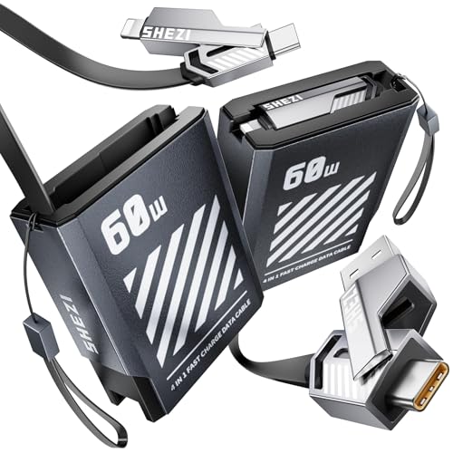 Ultimate 4-in-1 USB C to Lightning Charging Cable – 60 W High-Speed Power & Rapid Data Sync for i Phone, Samsung, i Pad – 10 FT Multi-Device Charger with Car Play & Android Auto Compatibility – Robust, Durable Design for Everyday Use