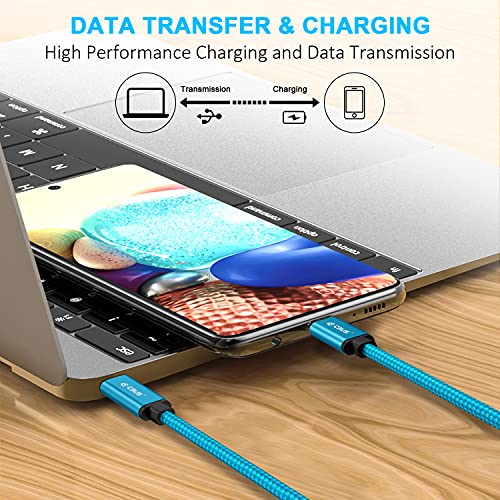 CBUS 10 ft USB-C to C Fast Charging Cable – Heavy-Duty Braided Cord for i Phone 16/15/Pro/Max/Plus & Android Devices – Superior Durability & Super Speed USB-C Charger in Stylish Purple – Unmatched Flexibility for Home & Travel Use