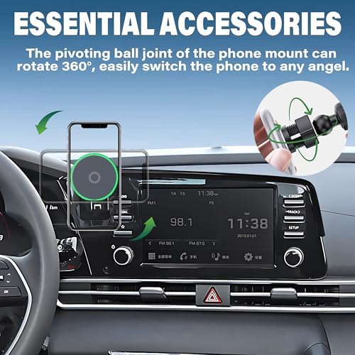 Hyundai Elantra 2021-2025 Premium Wireless Phone Holder with 15 W Fast Charging – Versatile 360-Degree Rotating Mount for 8/10.25 Inch Touch Screens – Essential Hands-Free Accessory for Safe Navigation and Driving Convenience