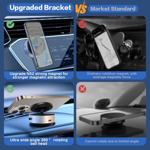 Revolutionize Your Driving Experience with the Electric Vacuum Magnetic Car Phone Mount – 360° Rotating Holder for Optimal Viewing, Universally Compatible with All Phones, Strong Suction for Smooth Surfaces, Effortless Installation & Enhanced Safety in Every Journey – Sleek Black Design for Any Car Interior