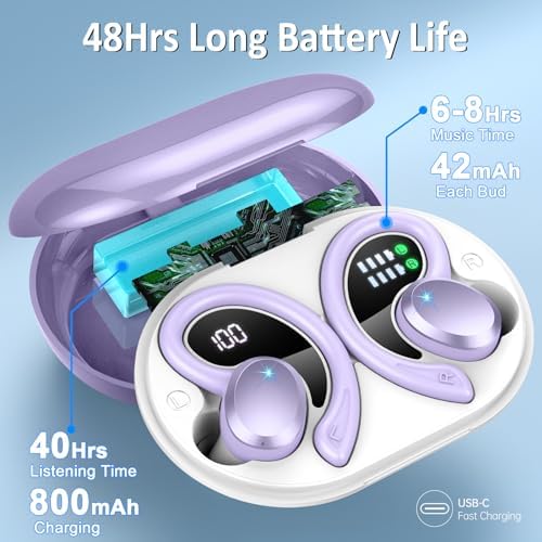 Premium Bluetooth 5.3 Wireless Earbuds – IP7 Waterproof Sport Headphones with 48-Hour Battery Life, Noise-Cancelling Mic, and 3 D Hi-Fi Stereo for Ultimate Workout Performance – Perfect for Running and Gym Enthusiasts