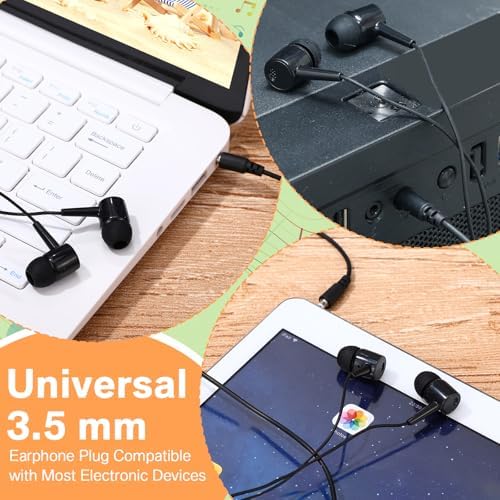 Xinnun 50-Pack Vibrant Multicolor Wired Earbud Headphones with Built-in Mic – Optimal Audio Solution for Students and Professionals, Perfect for Classrooms, Travel, and Leisure – Universal 3.5 mm Compatibility, Lightweight and Durable Design for Everyday Listening