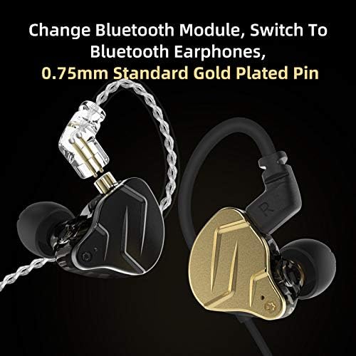 KZ ZSN Pro Hybrid In-Ear Earbud Headphones – High-Fidelity Audio with Dynamic Driver & Balanced Armature, Stylish Metal Faceplate, Detachable Cable for Custom Connectivity – Perfect for i Phone & Android Use, Ideal for Fitness & Everyday Listening (Blue, No Mic)