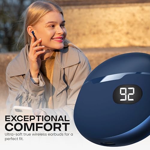 Gabba Goods Bliss Wireless Bluetooth Earbuds – Ultimate Ergonomic In-Ear Fit with Touch Controls for Seamless Audio Experience, 6-Hour Playtime & Built-in Mic for Crystal Clear Communication – Perfect for Travel, Gym, Home & Gaming Compatibility in Stylish Black Finish