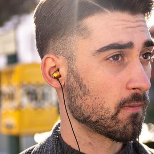 LUDOS Clamor Wired Earbuds – Premium Noise-Isolating In-Ear Headphones with Memory Foam Tips, Built-in Microphone, 5-Year Warranty – Perfect for i Phone and Samsung Users, Ideal for Students and Small Ears in Stylish Pink – Ultimate Sound Quality and Comfort for Everyday Use