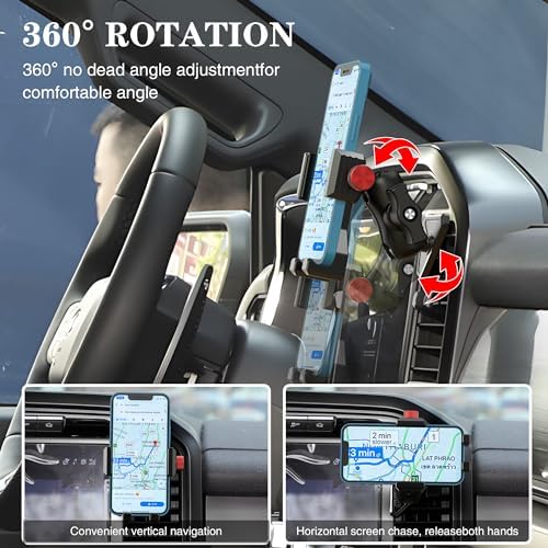 EASEORD Magnetic Wireless Car Charger Vent Mount for Ford F150 & F-Series (2021-2025) – Fast 15 W Mag Safe Charging for i Phone 15/14/13/12 – Stay Connected Safely on the Road with Enhanced Stability and Easy Installation