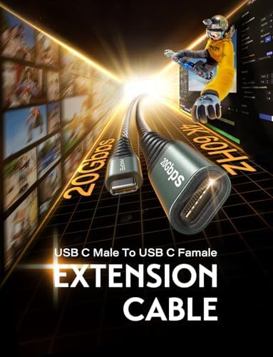 Maximize Your Connectivity with AINOPE 10 FT USB C Extension Cable – 20 Gbps Data Transfer & 240 W Charging Power, Ideal for i Phone 16 Pro Max, PSVR2, Mac Book Air M2 Pro, and More – Stylish Blue Design for Enhanced Flexibility and Performance