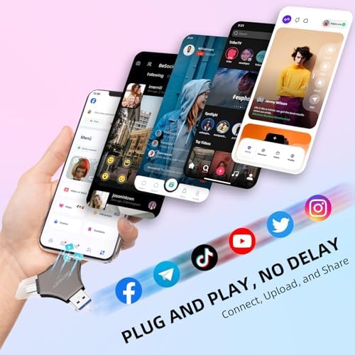MFi Certified 128 GB USB 3.0 Flash Drive – 3-in-1 External Memory Stick for i Phone, i Pad, Android & PC – High-Speed Data Transfer for Photos, Videos & Backup – Ultimate Portable Storage Solution for Effortless Data Management and Secure File Sharing