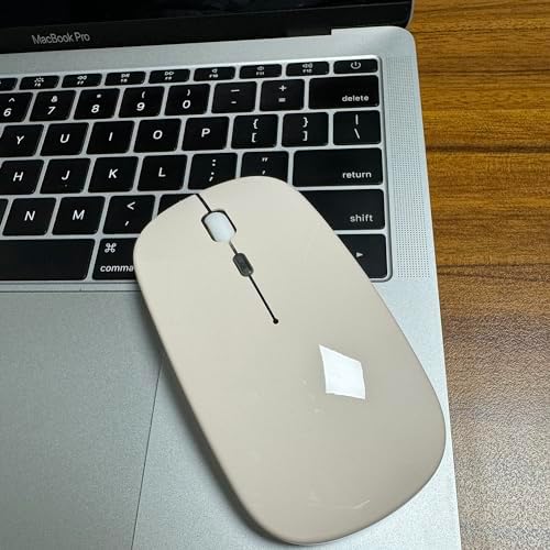 Sleek Bluetooth Wireless Mouse for Mac, Windows & i Pad – Ergonomic Design, High-Precision Navigation, Rechargeable & Dual-Mode Compatibility (Gray & Black) – Elevate Your Productivity with Clutter-Free Connectivity