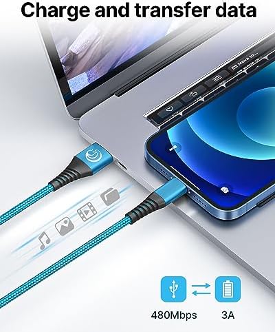 Aioneus 10 ft i Phone Charger 2 Pack – Apple Certified Lightning Cable with Fast Charging, Extra Long Nylon Braided Cord in Stylish Pink for i Phone 13, 12, 11, XS, XR, 10, 8, 7, 6 Plus – Unmatched Durability and Flexibility