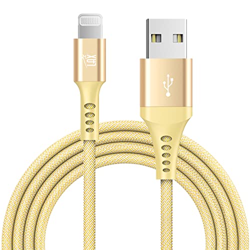 LAX 4 FT Pink Nylon Braided Fast Charging Lightning Cable – Apple MFi Certified for i Phone 14/13/12/11/XS/8/7/6 S/6/SE/5 S, i Pad & i Pod – Durable, Tangle-Free Design for Maximum Efficiency and Style