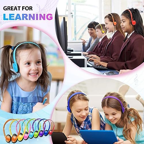 Bulk Classroom Headphones 25 Pack – Premium Durable Wired Earphones for Enhanced Student Learning, Comfortable Fit for Kids and Adults – Superior Sound Quality for Educational Use (HY103, 25 Black)