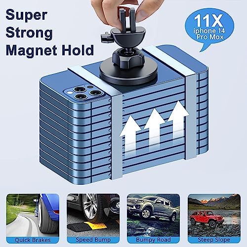 Mag Safe-Compatible Cup Holder Phone Mount – Ultra-Strong Magnetic Phone Holder with Flexible Gooseneck, Expandable Base for Secure Fit in Any Vehicle, Perfect for i Phone, Galaxy, and Pixel – Enhance Your Driving Safety and Convenience