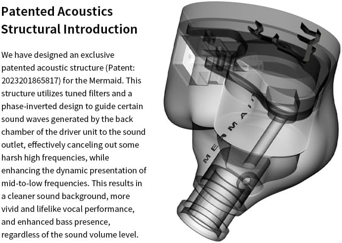Premium Audiophile Wired Earbuds – Keephifi Mermaid In-Ear Monitors Featuring 10 mm Dynamic Drivers and 5-Axis CNC Aluminum Alloy Cavity for Superior Acoustic Performance – Universal 3.5 mm Jack Compatibility for Enhanced Versatility and Comfort