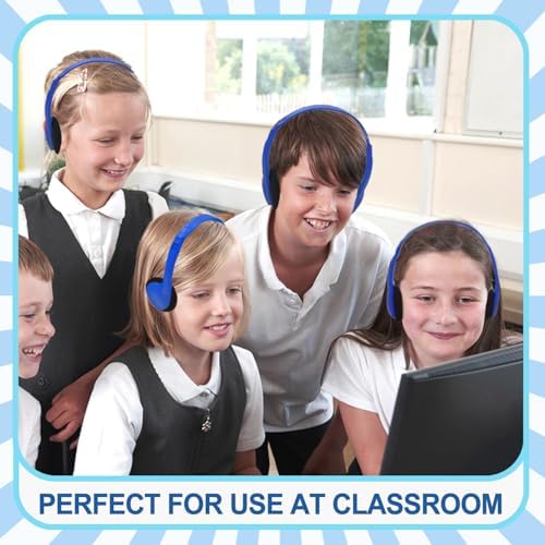 Bulk Classroom Headphones for Kids – Premium 25-Pack Wired On-Ear Headsets with Crystal Clear Sound, 3.5 mm Jack for Seamless Learning | Lightweight, Durable Design for Engaging Educational Experiences