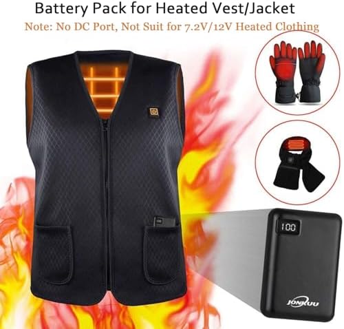 Compact 10000 m Ah Fast Charging Power Bank for Heated Vests and Jackets – Quick Charge USB C Portable Charger for i Phone 16, 15, 14, Android, Tablets & Nintendo Switch – Reliable Battery Pack for Outdoor Adventures and Daily Use