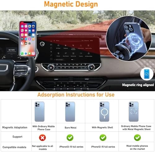 Premium Magnetic Phone Holder for 2023-2024 Chevy Colorado & GMC Canyon – Anti-Shake Navigation Mount for 11.3″ Screens – Effortless Access & Enhanced Safety for Your Drive – Sleek, Durable Design for Modern Vehicles