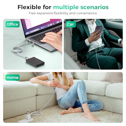 16 FT 4-in-1 USB C Charging Cable – Fast 60 W Lightning, Type C & USB A Compatibility for i Phone 15/14/13/12, Mac Book, i Pad & Samsung – Ultimate Versatile Charging & Data Transfer Solution for On-the-Go Power Users