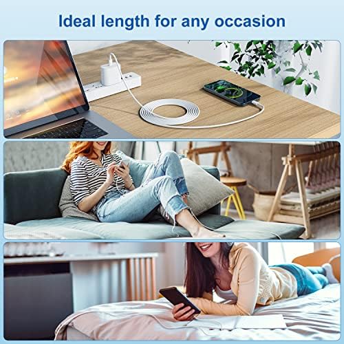 45 W USB-C Fast Charger Bundle for i Phone 16/16 Pro Max & 15/15 Pro Max – 2-Pack 10 FT Type C Cables, PD 3.0 Power Delivery Adaptor for i Pad Pro, Mac Book Air/Pro M1/M2, Air Pods – Stylish Purple Design with Enhanced Charging Speed and Compatibility